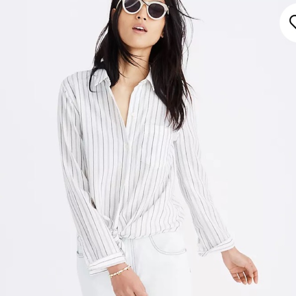 Madewell Tie-Front Shirt in Darcy Stripe
